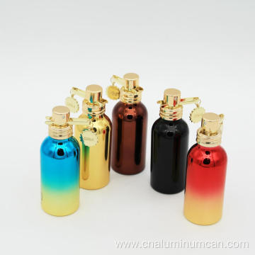 Refillable spray pump perfume aluminium bottle